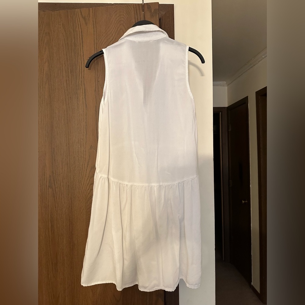 Worn Once. Stradivarius Button Up Basic White Dre… - image 3